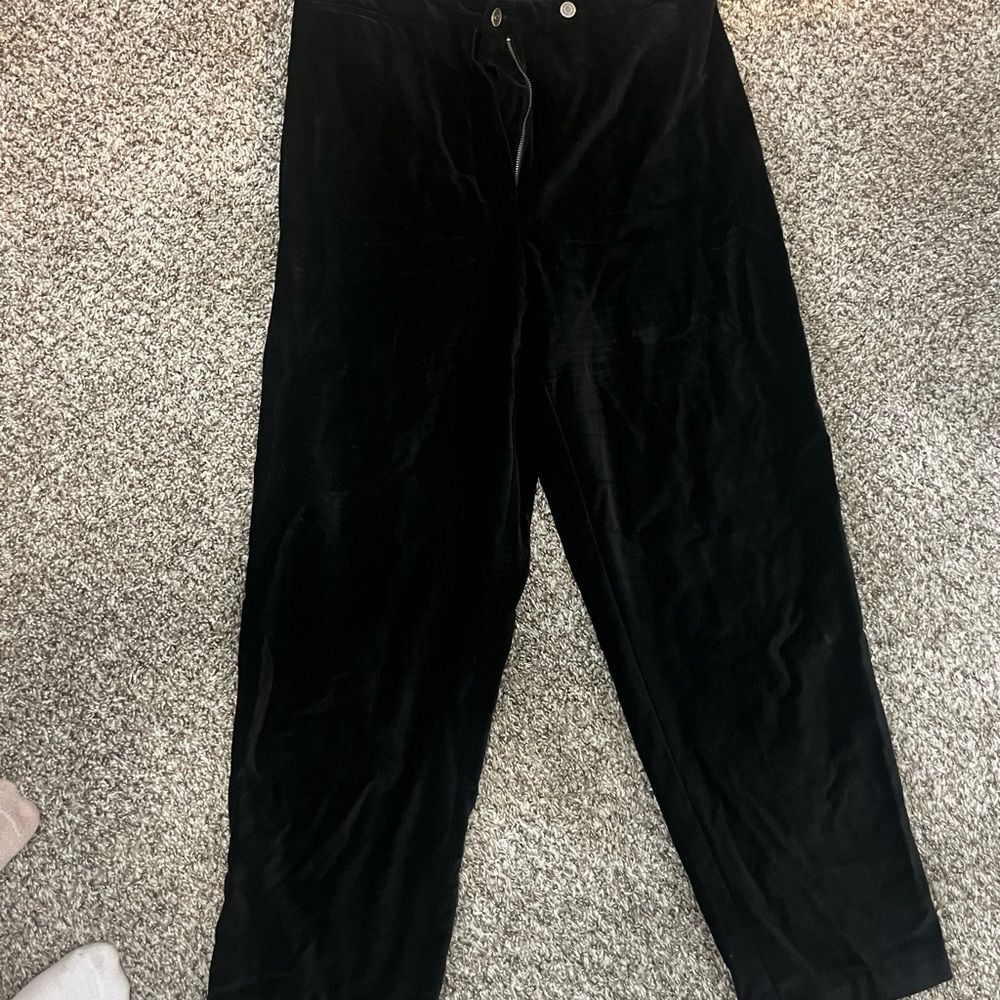 🖤 Crazy Horse by Liz Claiborne Women’s Black Velvet Pants – Size 12 - Picture 3 of 10